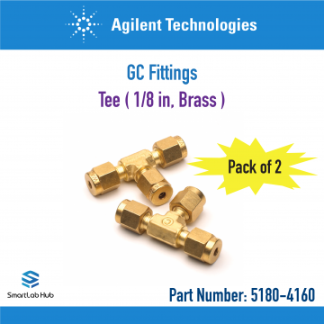 Agilent Tee, 1/8 in, brass, 2/pk