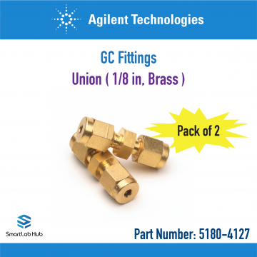 Agilent Union, 1/8 in, brass, 2/pk