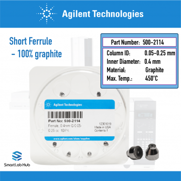 Agilent Ferrule, 0.4mm id, graphite, 0.05 to 0.25mm column, 10/pk