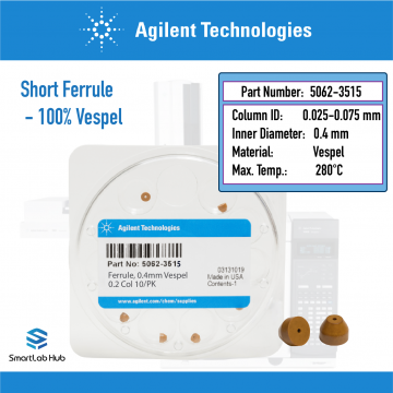 Agilent Ferrule, 0.4mm id, Vespel, 0.2 column, short, 10/pk