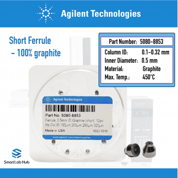 Agilent Ferrule, 0.5mm id, graphite, for 0.1 to 0.32mm columns, short, 10/pk