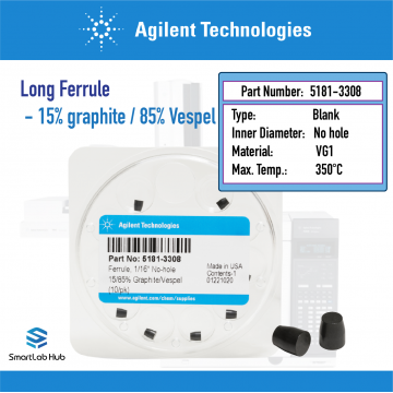 Agilent Ferrule no-hole, preconditioned for MSD interface, 15% graphite/85% Vespel, long, 10/pk