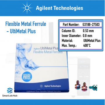 Agilent Flexible Metal ferrule, UltiMetal Plus, 0.8mm id, for 0.53mm id fused silica tubing, 10/pk