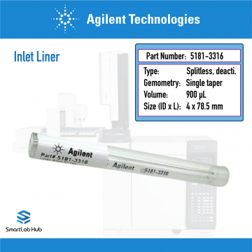 Agilent Inlet liner, splitless, single taper, deactivated