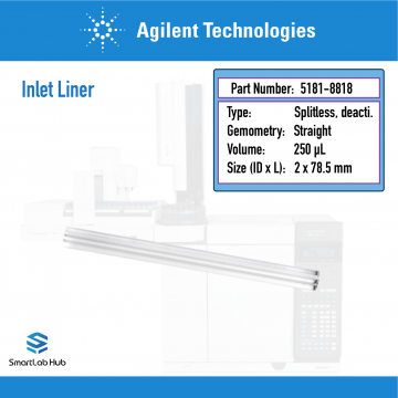 Agilent Inlet liner, splitless, straight, deactivated, quartz