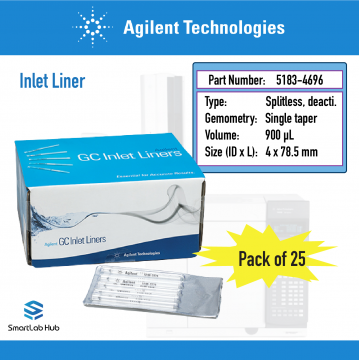 Agilent Inlet liner, splitless, single taper, deactivated, 25/pk