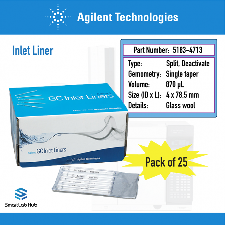 Agilent,Inlet liner,Ultra Inert,splitless,single taper,glass wool,51903167