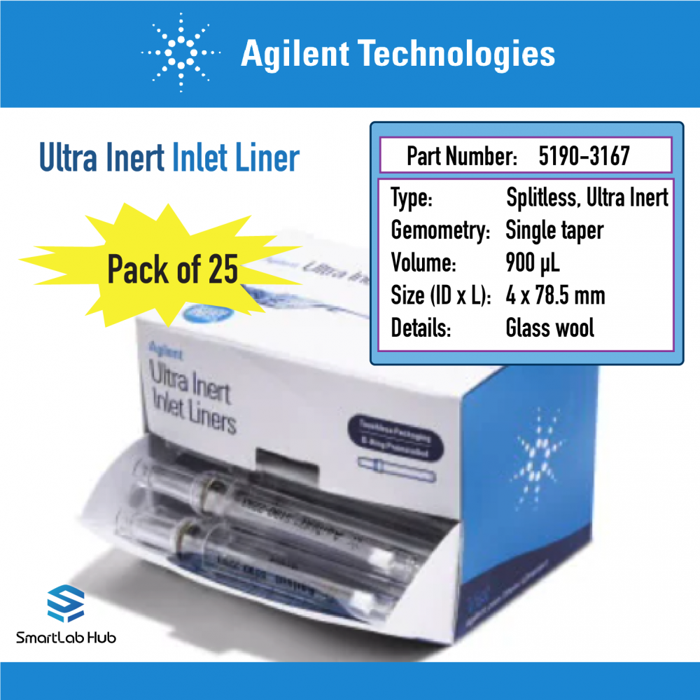 Agilent,Inlet liner,Ultra Inert,splitless,single taper,glass wool,51903167