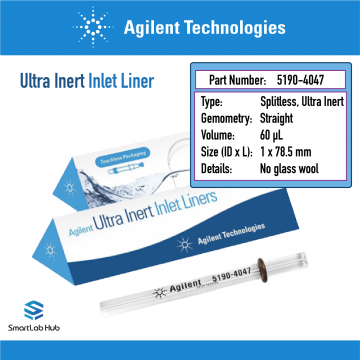 Agilent Inlet liner, Ultra Inert, splitless, straight, 1mm id