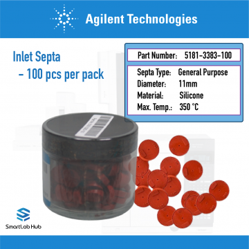 Agilent Inlet septa, general purpose, red, 11mm, partial through-hole, 100/pk