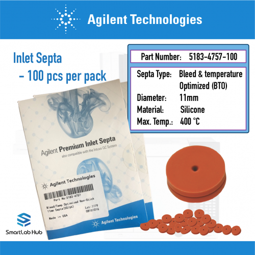 Agilent Inlet septa, bleed and temperature optimized (BTO), non-stick, 11mm, 100/pk