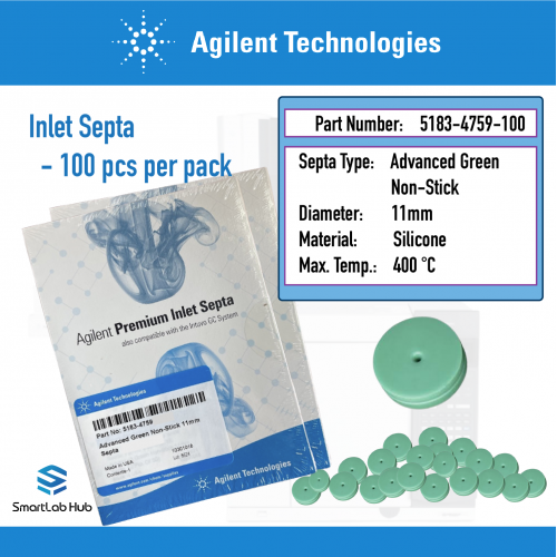 Agilent Inlet septa, Advanced Green, non-stick, 11mm, 100/pk