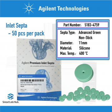 Agilent Inlet septa, Advanced Green, non-stick, 11mm, 50/pk