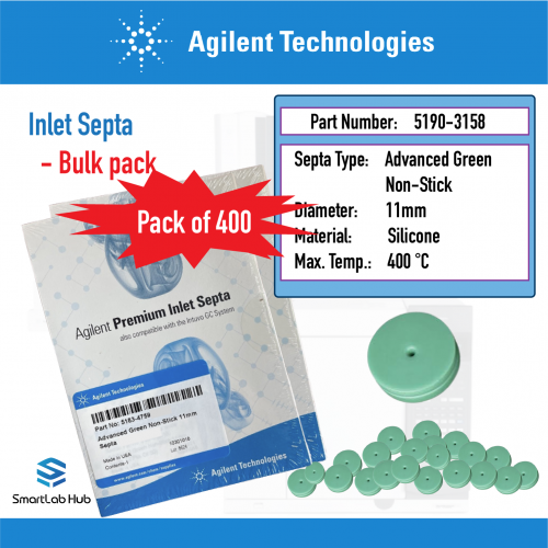 Agilent Inlet septa, Advanced Green, non-stick, 11mm, 400/pk
