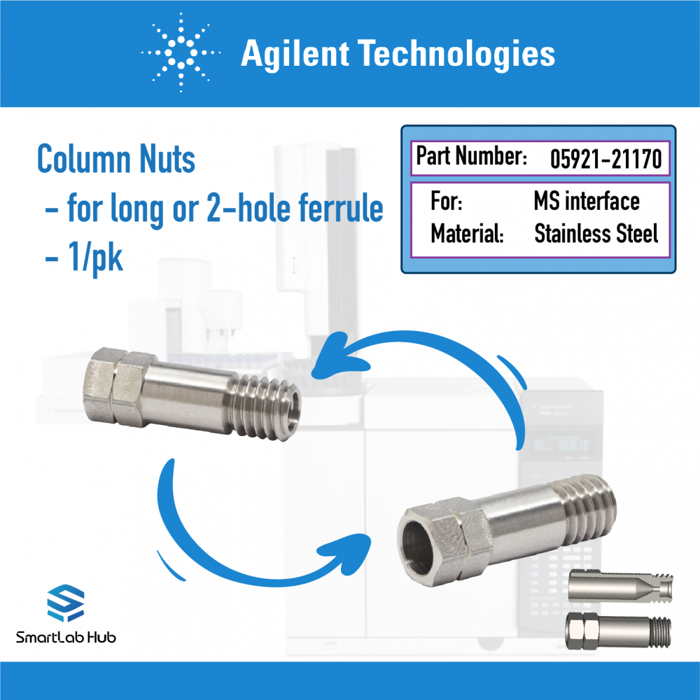 Agilent Column nut for inlet with long or long 2hole ferrule