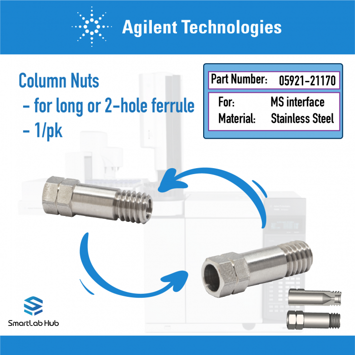 Agilent Fingertight column nut, 0.1 to 0.32 mm columns, 303 stainless