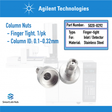 Agilent Finger-tight column nut, 0.1 to 0.32 mm columns, 303 stainless steel