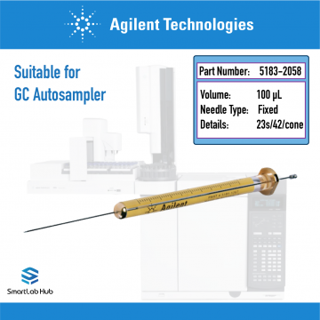 Agilent ALS Syringe, 100µL, fixed needle, 23/42/cone