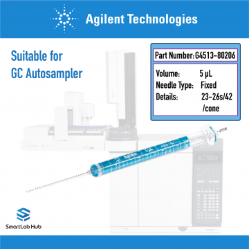 Agilent ALS syringe, Blue Line, 5µL, fixed needle, 23-26s/42/cone