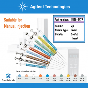 Agilent Manual syringe, 5.0µL, fixed needle, bevel tip