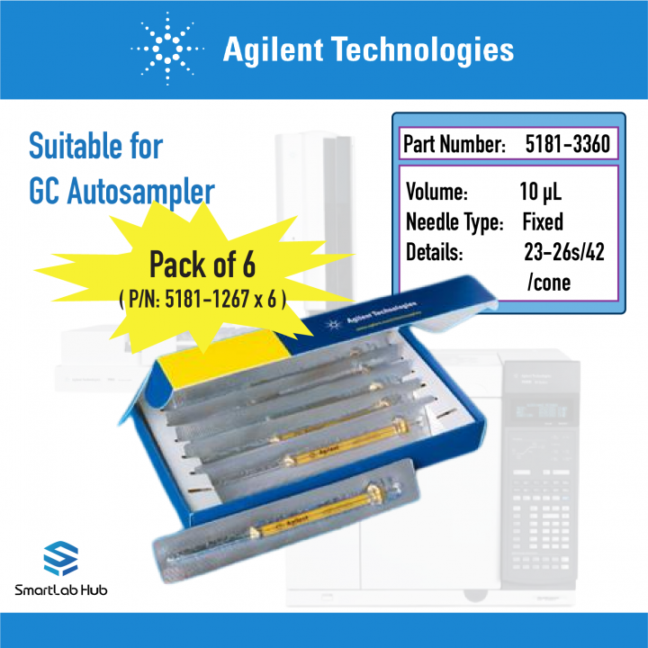 Agilent ALS Syringe, 10 µL, fixed needle, 2326s/42/cone, 6/pk