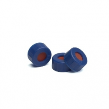 Agilent Blue screw caps,PTFE/red sil septa,500pk