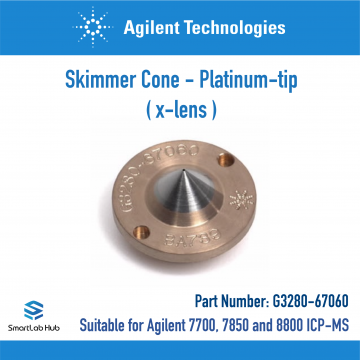 Agilent 7700, 7800, 7850 and 8800 with x-lens ICP-MS skimmer cone, Platinum-tip with copper base. 