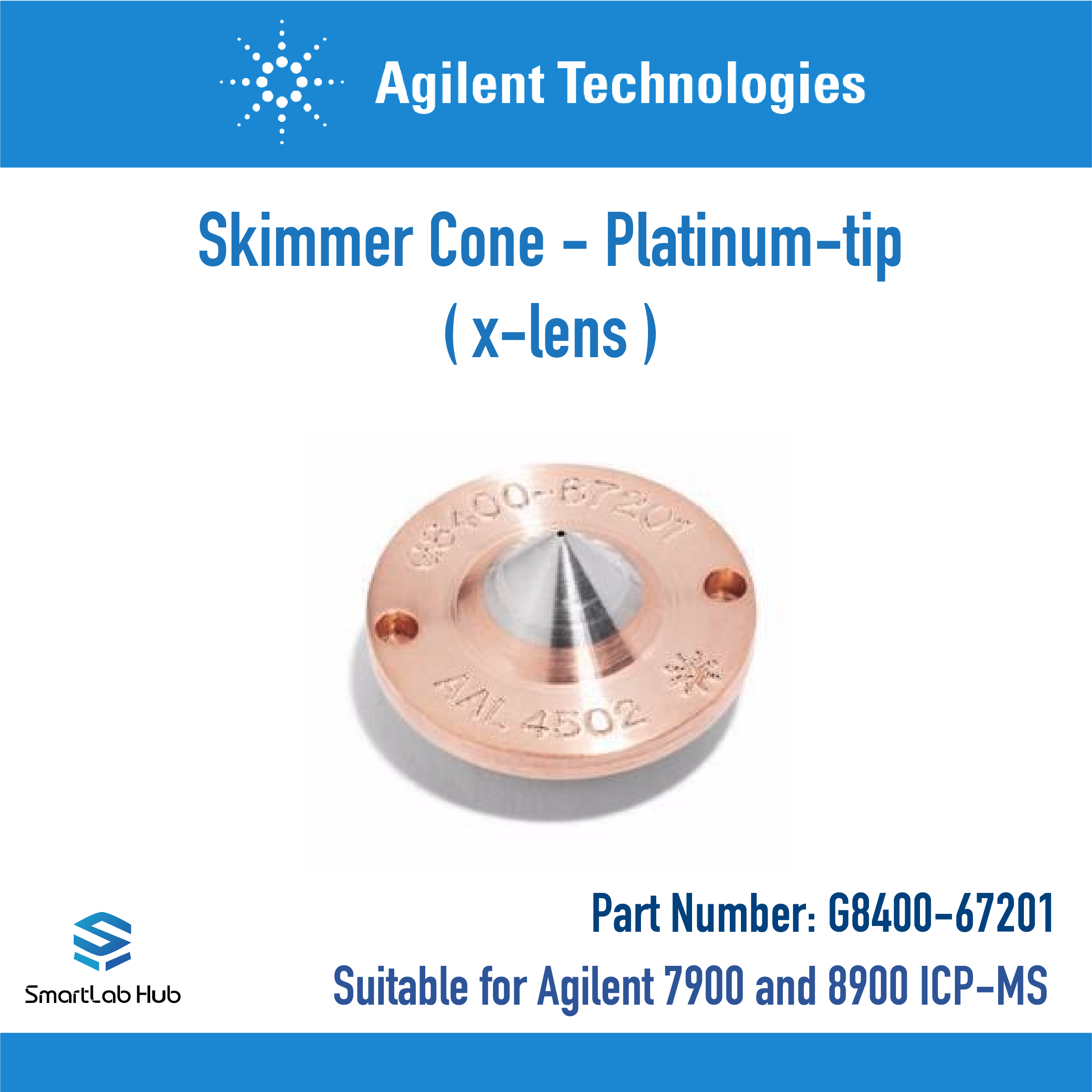 Agilent 7900, 8900 with x-lens ICP-MS skimmer cone, Platinum