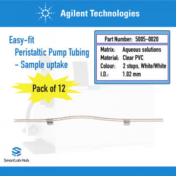 Agilent Easy-fit Peristaltic pump tubing, standard for sample uptake, recommended for aqueous, acid or alkaline matrix, 12/pk