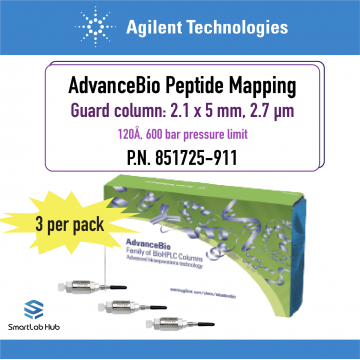 Agilent AdvanceBio Peptide Mapping, 120Å, 2.1x5mm, 2.7µm, guard, 3/pk