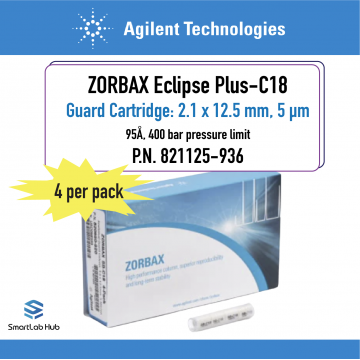 Agilent ZORBAX Eclipse Plus C18, 95Å, 2.1x12.5mm, 5µm, guard cartridge (ZGC), 4/pk