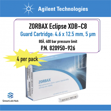 Agilent Zorbax Eclipse XDB-C8, 80Å, 4.6x12.5mm, 5µm, guard cartridge (ZGC), 4/pk