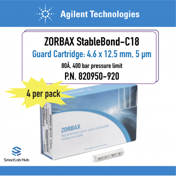 Agilent ZORBAX StableBond C18, 80Å, 4.6x12.5mm, 5µm, guard cartridge (ZGC), 4/pk
