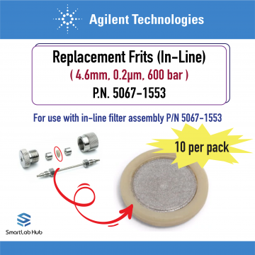Agilent Frit, 4.6 mm, 0.2 µm, stainless steel, PEEK-encapsulated, 10/pk