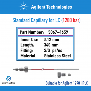 Agilent Capillary stainless steel 0.12x340mm S/S ps/ns