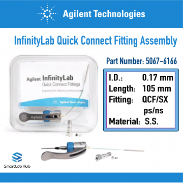 Agilent InfinityLab Quick Connect Fitting assembly with pre-fixed 0.17x105mm capillary