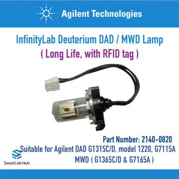 Agilent InfinityLab long-life Deuterium DAD/MWD lamp, with RFID tag