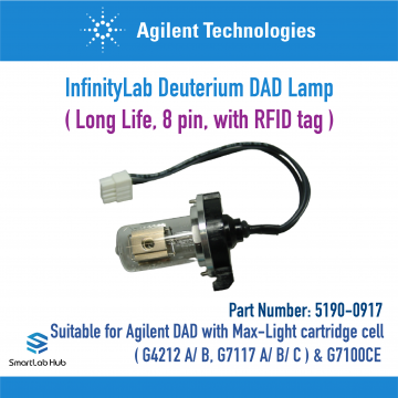 Agilent InfinityLab long-life Deuterium DAD lamp, 8 pin, with RFID tag
