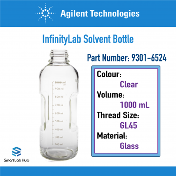 Agilent InfinityLab solvent bottle, clear, 1L