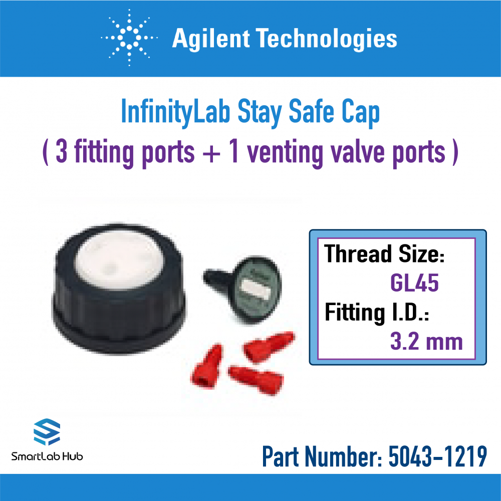 Agilent InfinityLab Stay Safe Cap, GL45, 3 ports