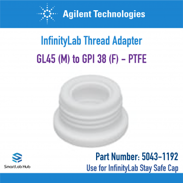 Agilent InfinityLab Thread Adapter, GL45(M) to GPI 38(F), PTFE