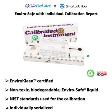 Bel-Art Enviro-Safe® Individually Calibrated Environmental Friendly Liquid-in-glass Laboratory Thermometers