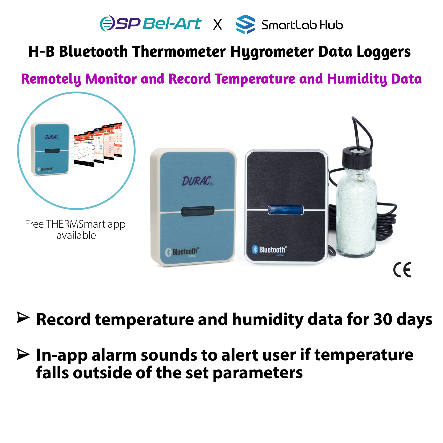 SP Bel-Art, H-B Bluetooth Thermometer Hygrometer Data Loggers