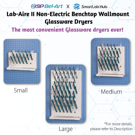 Bel-Art Lab-Aire® II Single-Sided Non-Electric Benchtop or Wallmount Glassware Dryer Bel-Art Lab-Aire® II Single-Sided Non-Electric Benchtop or Wallmount Glassware Dryer