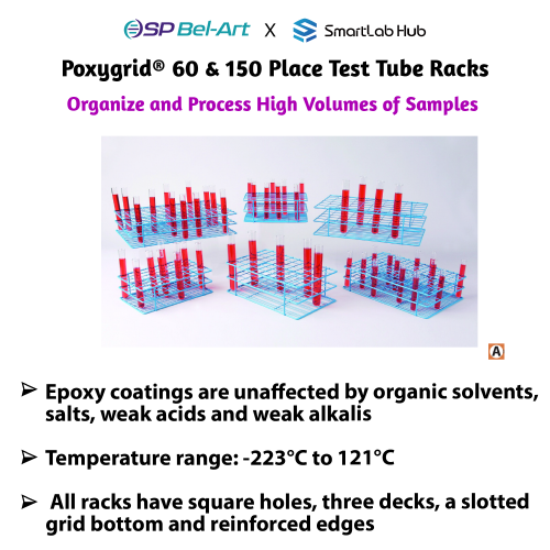 Bel-Art Poxygrid® 60 &150 Place Test Tube Racks