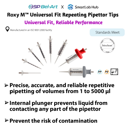 Bel-Art Roxy M™ Universal Fit Repeating Pipettor Tips