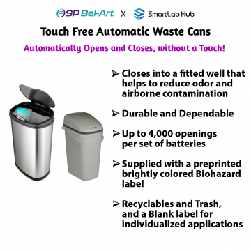 Bel-Art Touch Free™ Automatic Waste Cans