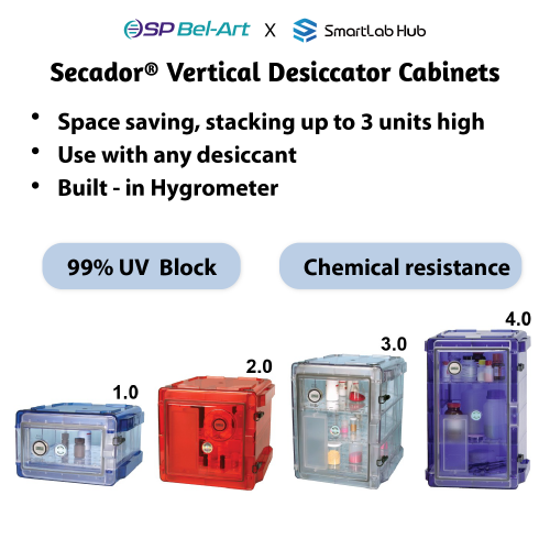 Bel-Art Secador® 2.0, 3.0 and 4.0 Vertical Auto-Desiccator Cabinets