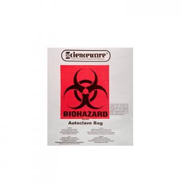 Bel-Art Clear Biohazard Disposal Bags with Warning Label; 1.5 mil Thick, 1-3 Gallon Capacity, Polypropylene (Pack of 100)