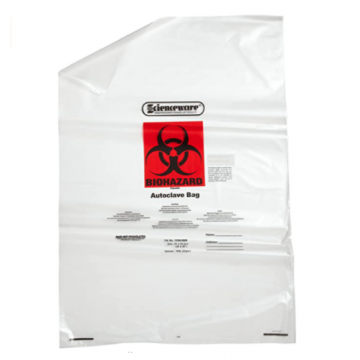 Bel-Art Clear Biohazard Disposal Bags with Warning Label; 1.5 mil Thick, 15-20 Gallon Capacity, Polypropylene (Pack of 100)